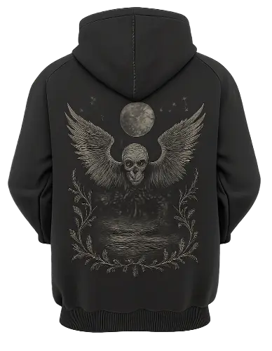 Black Hoodie Skull Lunor