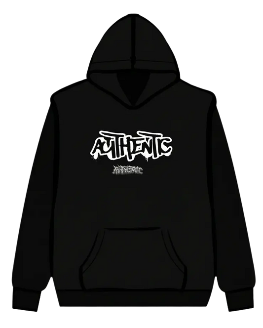 black hoodie authentic text Lunor